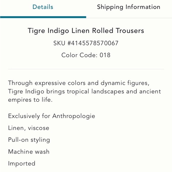 Tigre Indigo Linen Anthropologie Wide Leg Trousers - Picture 11 of 11